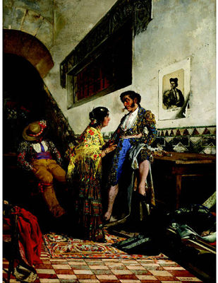 Sample artwork by Angel Lizcano Y Esteban (1846 - 1929), known for figure, genre paintings - View similar artists and auction records