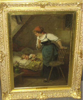 Interior with sleeping child