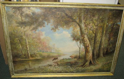 LANDSCAPE WITH COWS WATERING