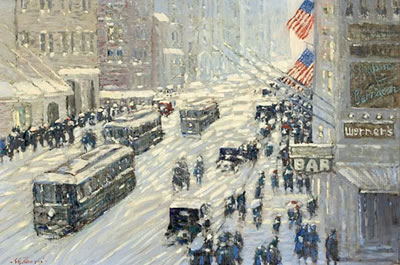 Winter Scene, Fifth Avenue, New York