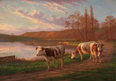 Cows watering