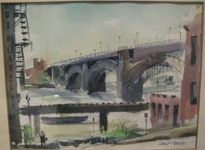 Eads Bridge by David Hares - Auction record, sale price, and art valuation. Compare with similar artists and explore comparable artworks.