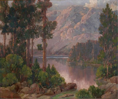 California mountain and lake landscape
