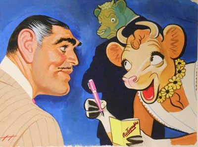 Clark Gable and Elsie the Cow