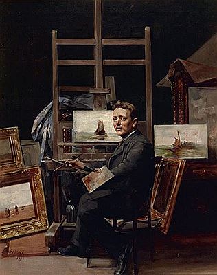 Portrait of an artist by Paul E Harney Jr - Auction record, sale price, and art valuation. Compare with similar artists and explore comparable artworks.