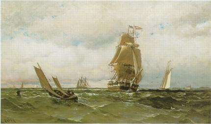 Several ships at sail by Harry (Henry) Chase - Auction record, sale price, and art valuation. Compare with similar artists and explore comparable artworks.