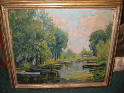 Boats Docked at River's Edge by Allee Whittenberger Gerard - Auction record, sale price, and art valuation. Compare with similar artists and explore comparable artworks.