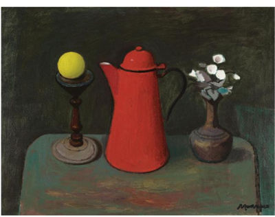 STILL LIFE WITH A RED COFFEE POT