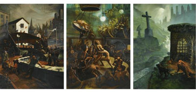 Sample artwork by Peter Howson (Born 1958), known for modernist figurative, portrait and landscape painting - View similar artists and auction records