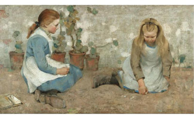 Sample artwork by George Henry (1858 - 1943), known for richly colored genre, landscape and portrait painting - View similar artists and auction records
