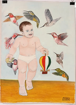 Child and Hummingbirds