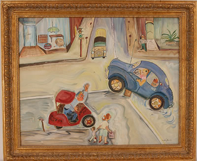 Blue Car by Dorothy Strauser - Auction record, sale price, and art valuation. Compare with similar artists and explore comparable artworks.