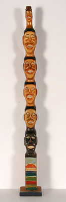 Six Smiling Head Totem