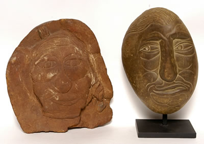 Pair of Stone Heads