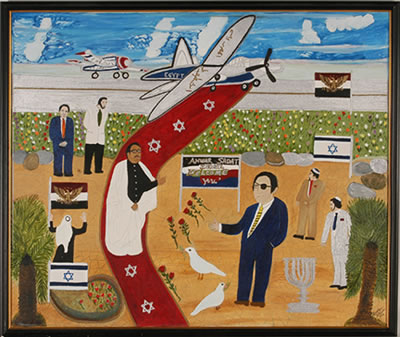 Sample artwork by Evelyn Gibson (Born 1944), known for naive biblical scenes - View similar artists and auction records