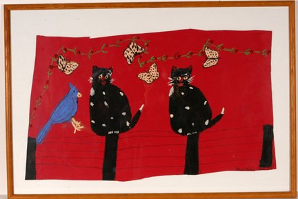 Sample artwork by Hazel Kinney (Born 1929), known for naive religious figure - View similar artists and auction records