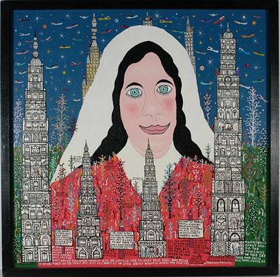 Vision Of Mary's Angel by Howard Finster - Auction record, sale price, and art valuation. Compare with similar artists and explore comparable artworks.