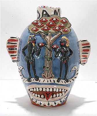 Large Adam and Eve Face Jug.