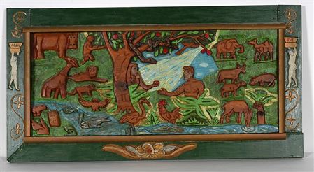 Adam & Eve In The Garden of Eden by Leroy Almon - Auction record, sale price, and art valuation. Compare with similar artists and explore comparable artworks.