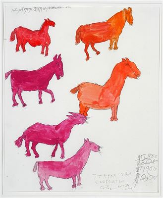 Purple and Red Horses by Ray Hamilton - Auction record, sale price, and art valuation. Compare with similar artists and explore comparable artworks.