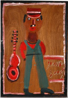 Portrait of Jimmie Lee Sudduth: Self-Portrait With Guitar