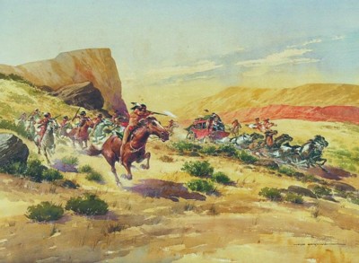 Indians Attacking Stagecoach