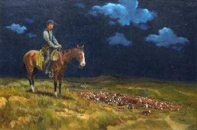 Sample artwork by Byron Wolfe (1904 - 1973), known for western-indian genre, illustrator - View similar artists and auction records