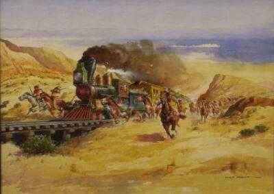Indians Attacking Train