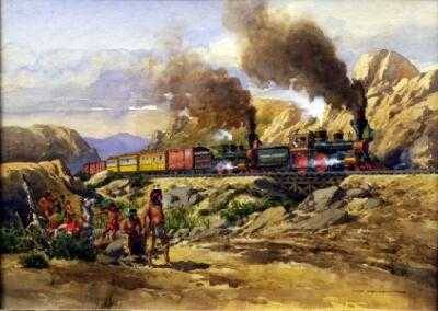 Indians Watching Train by Lloyd Harting - Auction record, sale price, and art valuation. Compare with similar artists and explore comparable artworks.