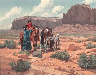 Navajos Riding