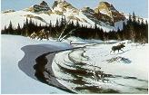Winter Scene with Moose