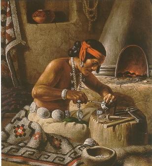 The Silversmith, 1930 by Robert Lindneux - Auction record, sale price, and art valuation. Compare with similar artists and explore comparable artworks.