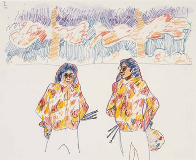 Portrait of T C Cannon: Double Self Portrait with Atom Bomb
