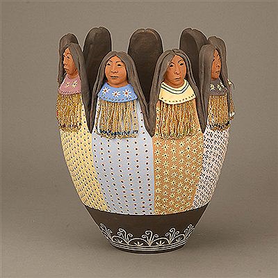 Nine Women with Beaded Necklaces