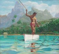 Pêcheur dans la lagune à Mourea by Roger Baudry - Auction record, sale price, and art valuation. Compare with similar artists and explore comparable artworks.