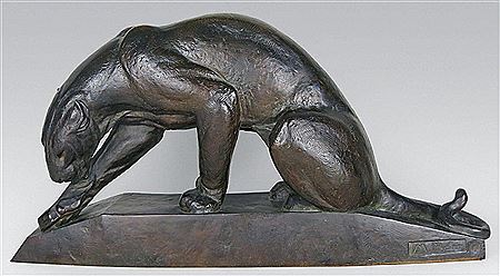 Panthère se léchant by Maurice Prost - Auction record, sale price, and art valuation. Compare with similar artists and explore comparable artworks.