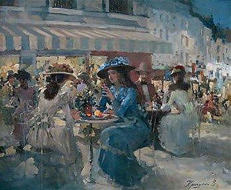 Le café by Valery Krassouline - Auction record, sale price, and art valuation. Compare with similar artists and explore comparable artworks.