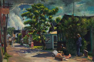 Artist at Work, Rockport by Joseph Newman - Auction record, sale price, and art valuation. Compare with similar artists and explore comparable artworks.