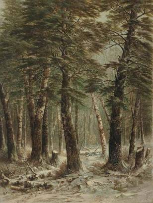 Sample artwork by Thomas Lochlan Smith (1835 - 1884), known for landscape-snowscene - View similar artists and auction records