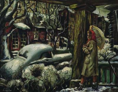 Winter Storm, Newark by James Carlin - Auction record, sale price, and art valuation. Compare with similar artists and explore comparable artworks.