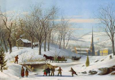 Snow Scene at Utica by John Carlin - Auction record, sale price, and art valuation. Compare with similar artists and explore comparable artworks.
