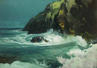 Breaking Waves Along a Rocky Coast