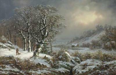 Skating in a Winter Landscape by George Gunther Hartwick - Auction record, sale price, and art valuation. Compare with similar artists and explore comparable artworks.