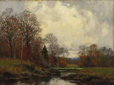 Autumn Landscape with Stream