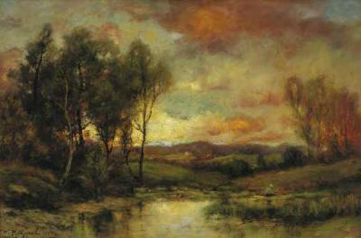 Sample artwork by Charles P Appel (1857 - 1928), known for luminous landscape, marine and some genre painting - View similar artists and auction records