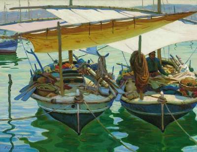 Sample artwork by Joseph Olson (1894 - 1979), known for portrait-figure, sea-landscape - View similar artists and auction records