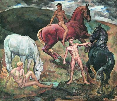 Young Men and Horses by Kenneth Earl Bates - Auction record, sale price, and art valuation. Compare with similar artists and explore comparable artworks.