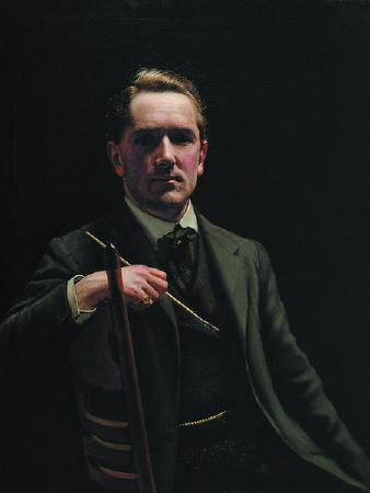 Portrait of Walter Cox: Self Portrait with Paint Brush