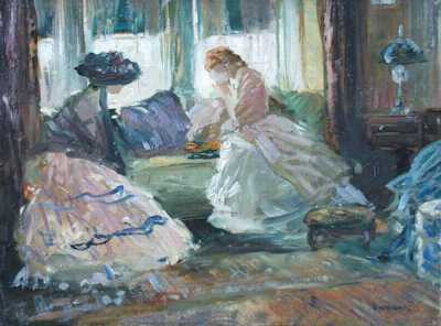 The Afternoon Call by George Hand Wright - Auction record, sale price, and art valuation. Compare with similar artists and explore comparable artworks.