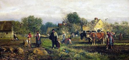 Sample artwork by William Preston Phelps (1848 - 1923), known for landscape, animal and harbor view painting - View similar artists and auction records